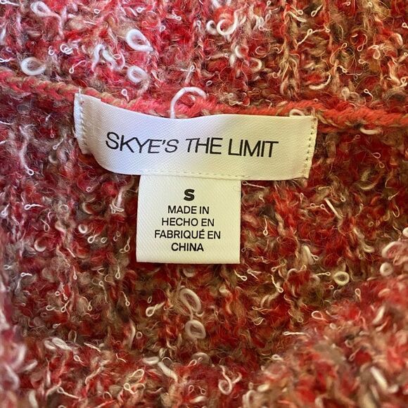 Skye's The Limit Women's Open Knit Cowl Neck Sweater Size S Marled Red Boho - Picture 11 of 14